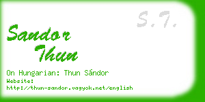 sandor thun business card